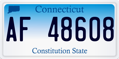 CT license plate AF48608