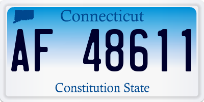 CT license plate AF48611