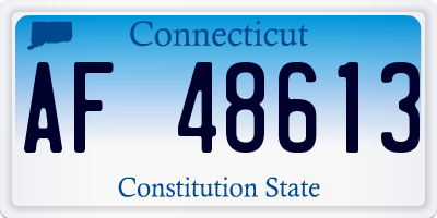 CT license plate AF48613