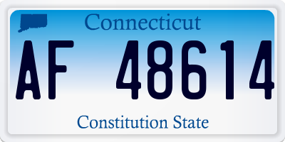 CT license plate AF48614