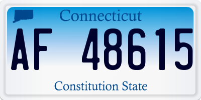 CT license plate AF48615