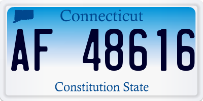 CT license plate AF48616