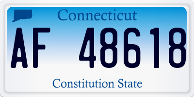 CT license plate AF48618