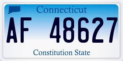 CT license plate AF48627