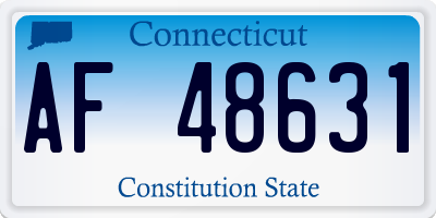 CT license plate AF48631