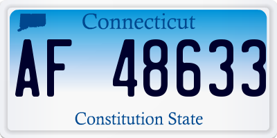 CT license plate AF48633