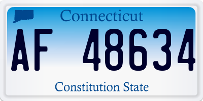 CT license plate AF48634