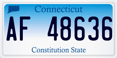 CT license plate AF48636