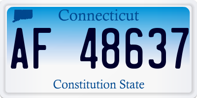 CT license plate AF48637
