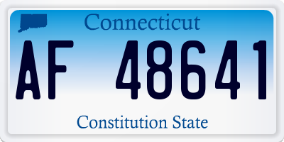 CT license plate AF48641