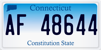 CT license plate AF48644