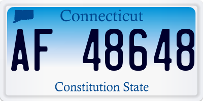 CT license plate AF48648