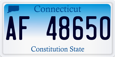 CT license plate AF48650