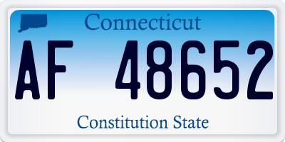CT license plate AF48652