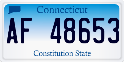 CT license plate AF48653