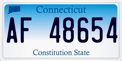 CT license plate AF48654