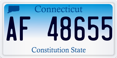 CT license plate AF48655