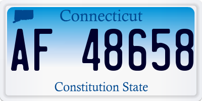 CT license plate AF48658