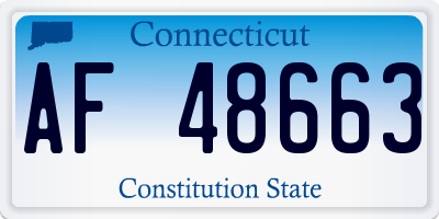 CT license plate AF48663