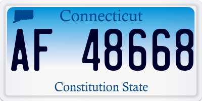 CT license plate AF48668