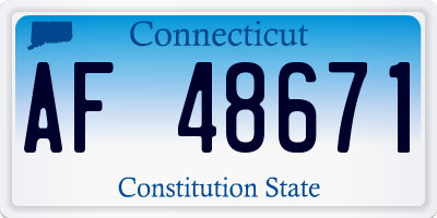 CT license plate AF48671