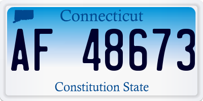 CT license plate AF48673