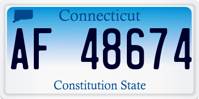 CT license plate AF48674