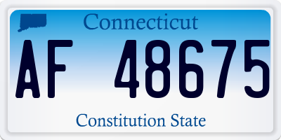 CT license plate AF48675