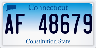 CT license plate AF48679