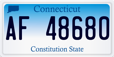 CT license plate AF48680