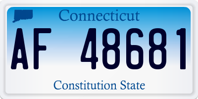 CT license plate AF48681