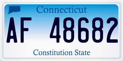 CT license plate AF48682