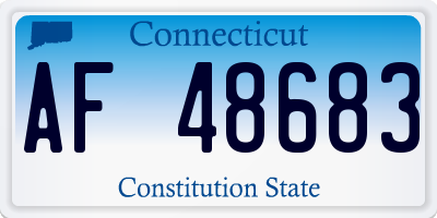 CT license plate AF48683