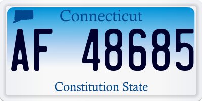 CT license plate AF48685