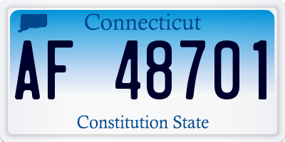 CT license plate AF48701