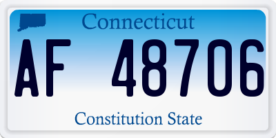 CT license plate AF48706