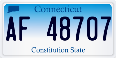 CT license plate AF48707