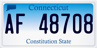 CT license plate AF48708