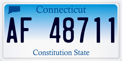 CT license plate AF48711