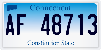 CT license plate AF48713
