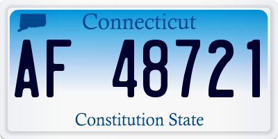 CT license plate AF48721