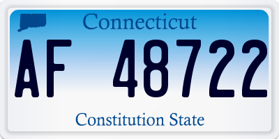 CT license plate AF48722