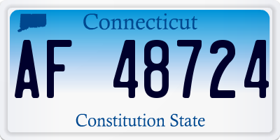 CT license plate AF48724