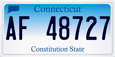CT license plate AF48727
