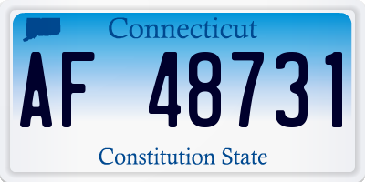 CT license plate AF48731