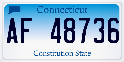 CT license plate AF48736