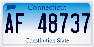 CT license plate AF48737