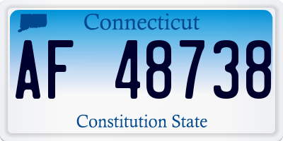 CT license plate AF48738