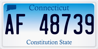 CT license plate AF48739