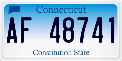 CT license plate AF48741